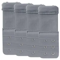 COLORFUL 4PCS BH Verlängerung Bra Extender Erweiterung Extension Damen Elastic Extender, 2 Hook 3 Rows Bra Extender Bra Band (Gray, One Size) - Einheitsgröße