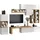 OTTO home Wohnwand OTTO HOME "Chronos Wohnwand, Medienwand, 8-er set", weiß (weiß hochglanz, eiche wotan), B:320cm, Holzwerkstoff, Kastenmöbel-Sets, Wohnwand, ca. 320 cm mit Hängeschränke, Würfel, Regal, Lowboard, Made in Italy