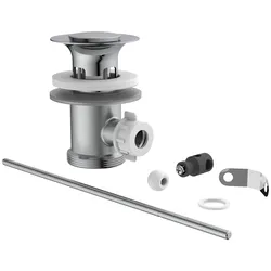 Duschablauf KIRCHHOFF, grau (weiß, hellgrau), Messing, Abläufe, Waschbecken Ablaufgarnitur, Ablaufventil Waschbecken mit Zugstange