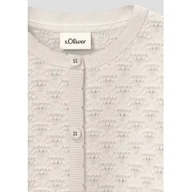 s.Oliver Junior Baby Strickjacke mit Ajourmuster - creme - 74