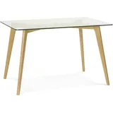 Kadima Design Esszimmertisch 120x80 cm, Glas & Holz, Kompakt, moderne Optik - Transparent