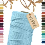BooGardi Makramee Garn · Babyblau 5mm x 100m · 3mm oder 5mm · viele Farben · Baumwollkordel · Baumwollgarn · DIY Bastelkordel · Kordelband