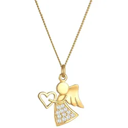 Nenalina Engel Herz Zirkonia Talisman Symbol 925 Silber Ketten   Damen 