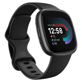 Fitbit Versa 4 aluminium graphit schwarz/schwarz inkl. Zusatzband blau