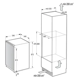 Gorenje RBI409EP1 Einbaukühlschrank (118 l, 880 mm hoch)