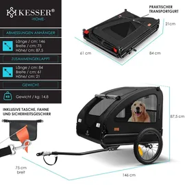 Kesser Boxer 2-in-1 Hundebuggy schwarz