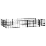 vidaXL Outdoor-Hundezwinger 22,58 m2 Stahl Schwarz