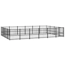 vidaXL Outdoor-Hundezwinger 22,58 m2 Stahl Schwarz