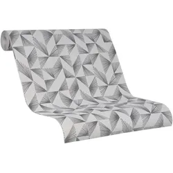 SCHÖNER WOHNEN KOLLEKTION Vliestapete, 3D, Grafisch, greige/silberfarben - beige