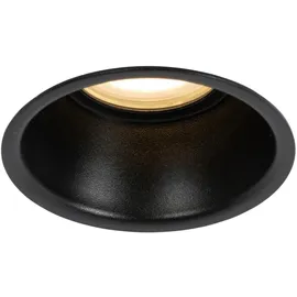 QAZQA - Modern Moderner Einbaustrahler Schwarz GU10 50mm IP44 - Dept I Wohnzimmer I Schlafzimmer - Aluminium Rund - LED geeignet GU10