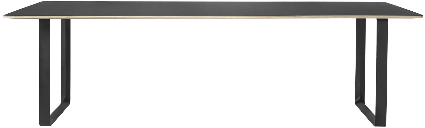Muuto 70/70 Tisch, 255 x 108 cm, schwarz laminat / schwarz