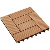vidaXL Terrassenfliese Teak 30 x 30 cm 11 St.