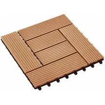 vidaXL Terrassenfliese Teak 30 x 30 cm 11 St.