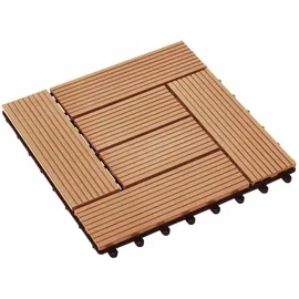 vidaXL Terrassenfliese Teak 30 x 30 cm 11 St.