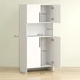 Homcom Küchenbuffet mit Mikrowellenablage 79 x 40 x 175 cm Weiß