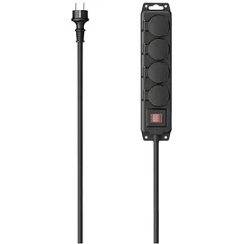 Hama Steckdosenleiste 4-fach 2 m Schwarz 1 St.