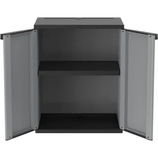 Kreher Kunststoffschrank 'J-LINE' mit einem Einlegeboden in Schwarz/Grau - Grau/Hellgrau/Dunkelgrau