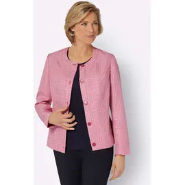 Classic Basics Sieh an! Bouclé-Blazer in fuchsia-ecru-gemustert | Gr.: 50