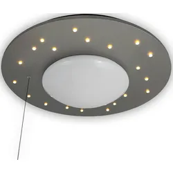 NIERMANN Deckenleuchte "Starlight, Silber", silber (silberfarben), Ø 54cm H: 11cm, Lampen, E27 Fassung für einfachen Leuchtmittelwechsel, LED Kinderlampe
