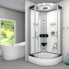SeniorBad Dampfdusche Dusche Duschkabine D58-60T3-EC Duschtempel Sauna 100x100 cm