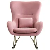 KADIMA DESIGN Schaukelstuhl Samt / Metall 74x101x89 cm mit goldenen Beinen | Gr.: onesize