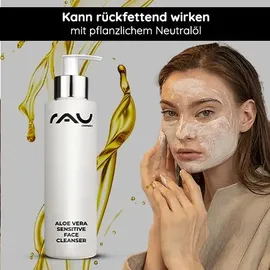 RAU Cosmetics Aloe Vera Sensitive Face Cleanser veganes Bio Gel - Reinigungslotion 200 ml