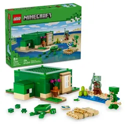 LEGO Minecraft 21254 Das Schildkrötenstrandhaus, Spielzeug-Haus mit Tieren