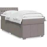 vidaXL Boxspringbett mit Matratze Taupe 140x200 cm Stoff