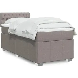 vidaXL Boxspringbett mit Matratze Taupe 140x200 cm Stoff