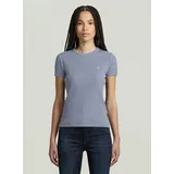 G-Star Rib Cap Sleeve T-Shirt - Hellblau - Damen, - L,