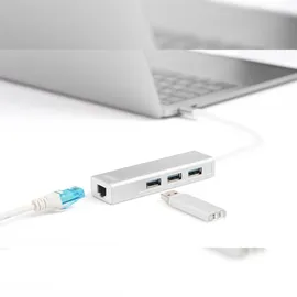 Digitus USB Typ C 3.0 Hub mit Gigabit Ethernet