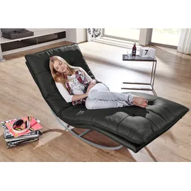 W.Schillig Relaxliege daily dreams Leder 75 x 85 x 169 cm grau mit Kissen