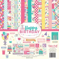 Echo Park Paper Company Happy Birthday Girl Collection Kit, weiß, 12-x-12-Inch