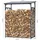 Quick Star Kaminholzregal Metall 142 x 70 x 185 cm mit Wetterschutz Schwarz