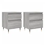 vidaXL Nachttische 2 Stk. Grau Sonoma 40x35x50 cm Holzwerkstoff