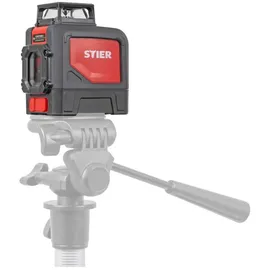 Stier Kreuzlinienlaser 360° x 120°, grün 520nm, Baulaser mit präziser Nivelliergenauigkeit von ±3 mm / 10 m, IP54