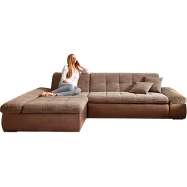 DOMO collection Eckcouch Kunstleder 3-Sitzer Beige/Braun