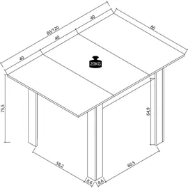 VCM Pesoli 80-120 cm braun