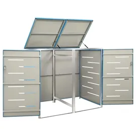 vidaXL Mülltonnenbox für 2 Tonnen 138 x 77,5 x 115,5 cm blau