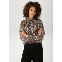 Aniston CASUAL Chiffonbluse im Leo-Druck beige 36