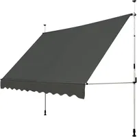 Costway Klemmmarkise, Grau, Metall, 120x300x350 cm, Sonnen- & Sichtschutz,