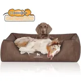 Knuffelwuff Tierbett Hundebett Tampa, Orthopädisch braun 75 cm x 105 cm