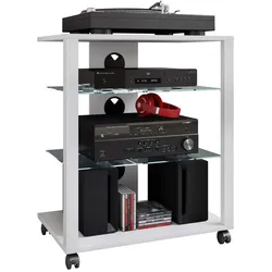 Ebuy24 FolasR Hifi-Möbel 3 Ablagen weiß.