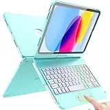 FUWANG Touch-Tastatur-Hülle für iPad (A16) 11. Generation 27,9 cm (11 Zoll) 2025 und 10. Generation 2022, 360° drehbar, für iPad 10. Generation Hülle mit Tastatur, beleuchtete Tastaturhülle mit