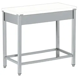 Polyethylen-schneidetisch weiße farbe - 500x700x850 mm - 10630300 Eurast