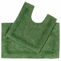 Homescapes Badematten-Set Grün 50 x 80 cm und 50 x 55 cm mit Ausschnitt