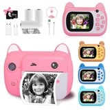 TOYOGO Sofortbildkamera für Kinder, 6,1 cm LCD-Bildschirm Kinder Druckkamera,Digitalkamera für Kinder mit 6-fachem Zoom,24 M Pixeln Dual-Objektiv & 1080P Videorekorder, Geschenk für Jungen und Mädchen