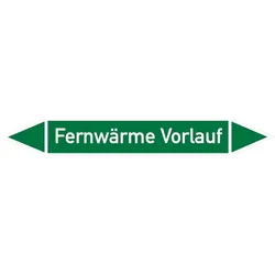 Rohrleitungskennzeichen Fernwärme Vorlauf - 187x26 mm Folie selbstklebend