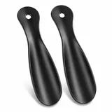 PaYuanRaoTi 2PCS Schuhlöffel Klein, 19cm, Schuhanzieher Klein Kleiner Schuhanzieher Kurz, Kompakter Reise Schuhlöffel, aus Metall für Komfort, Handlich und Langlebig