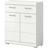 inn.furn Badezimmer Kommode weiß Hochglanz 74 x 88 cm, Badschrank Shawn